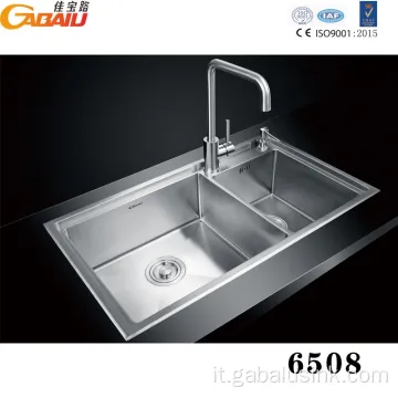 Salva d&#39;acqua Sus 304 Due ciotole lavello da cucina